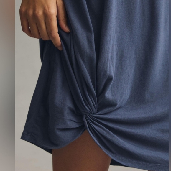 Sundry By Anthropologie Turquoise Short Sleeve Crew Neck Tee Shirt Mini Sundress - Picture 6 of 10